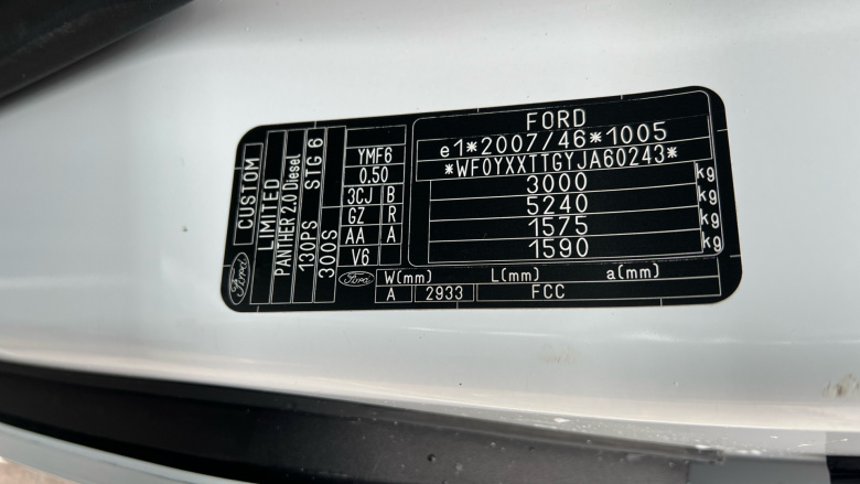 Ford Transit Custom 300 L1 Diesel Fwd 2.0 EcoBlue 130ps Low Roof Limited Van